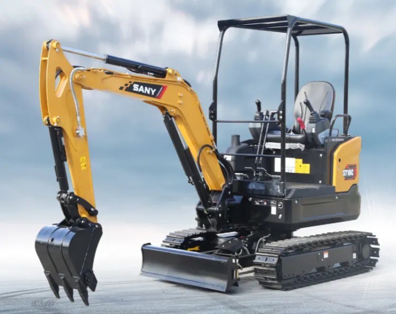 Máy đào siêu nhỏ Sany SY16C phiên bản thưởng thức đầy đủ: Trọng lượng máy 1910kg, dung tích 0,04m3 và công suất 15,4kW / 2400rpm