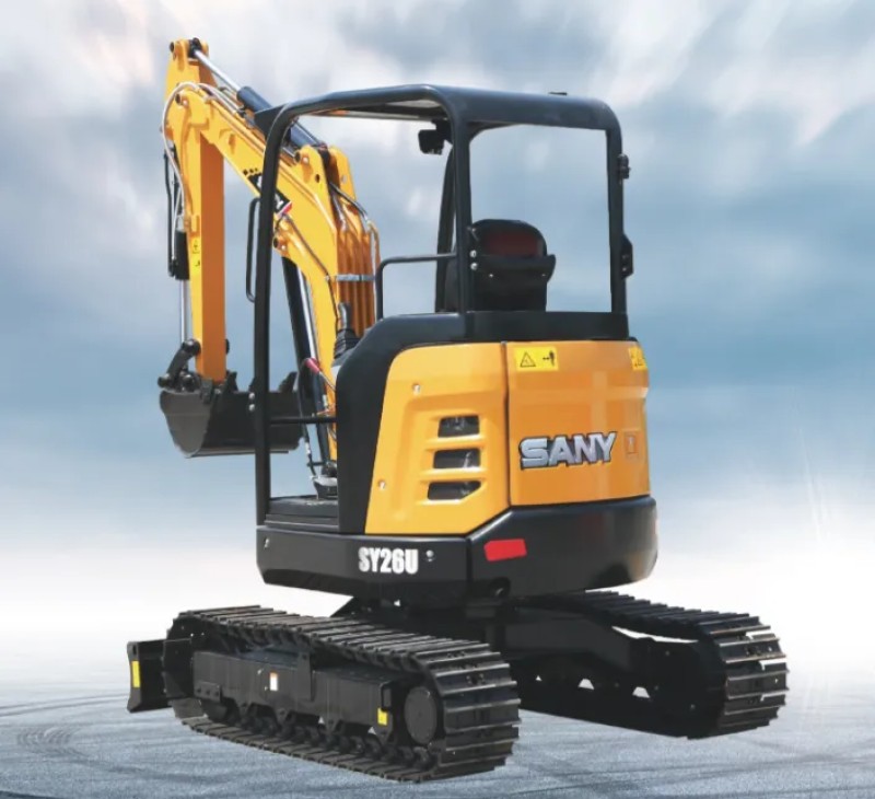 Chi tiết thông số của máy đào mini Trinity SY26U: Trọng lượng máy 2850kg, dung tích 0,07m3, công suất 15,4kW